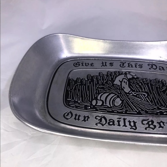 3/$15 Wilton Pewter platter our daily bread tray vintage - Picture 3 of 8